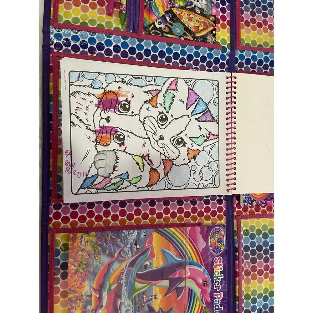 Lisa Frank Unicorn Trifold Portfolio‎ & Coloring Sticker Activity Books Lot